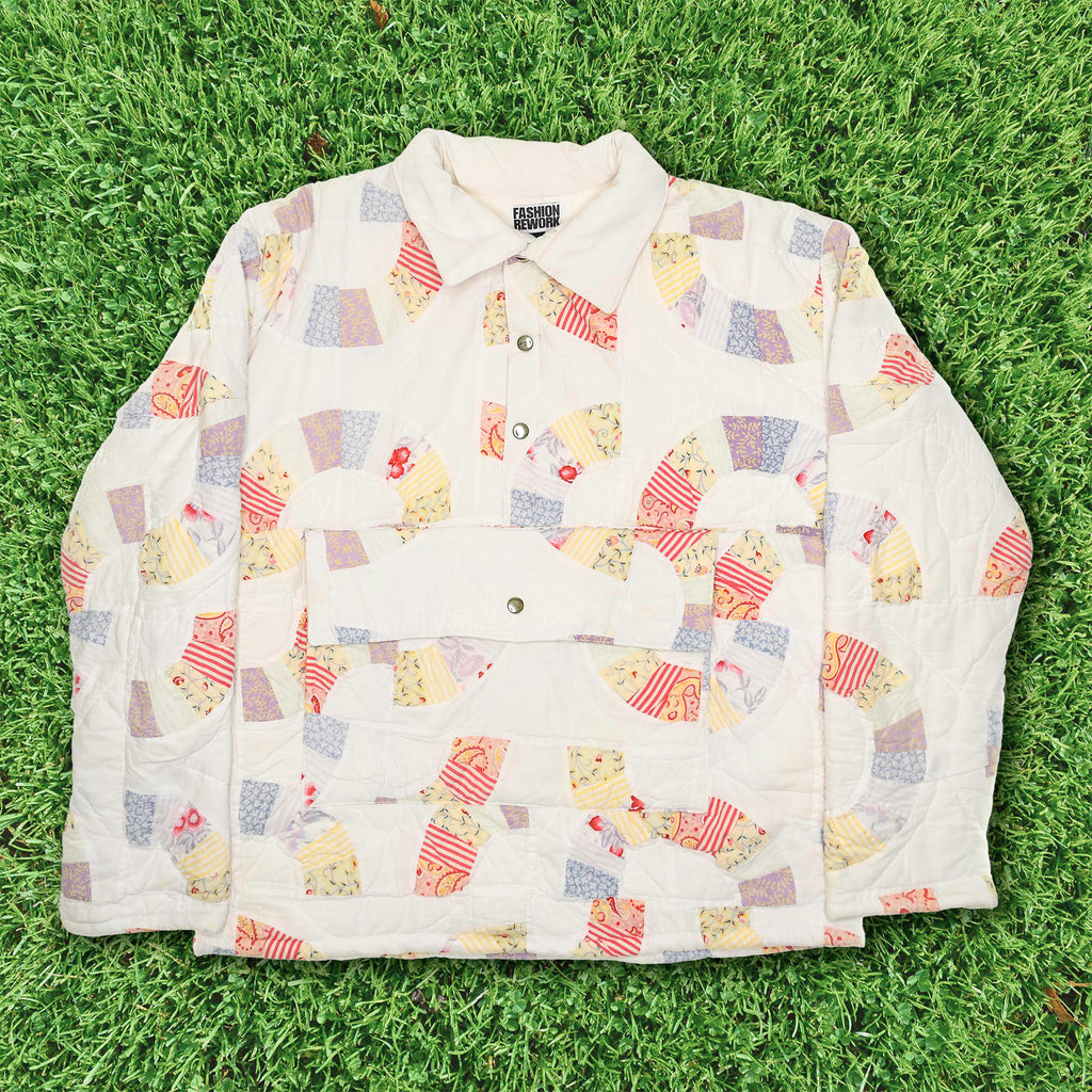 Pastel Floral & Geometric Patchwork Trailblazer Quilt Pullover