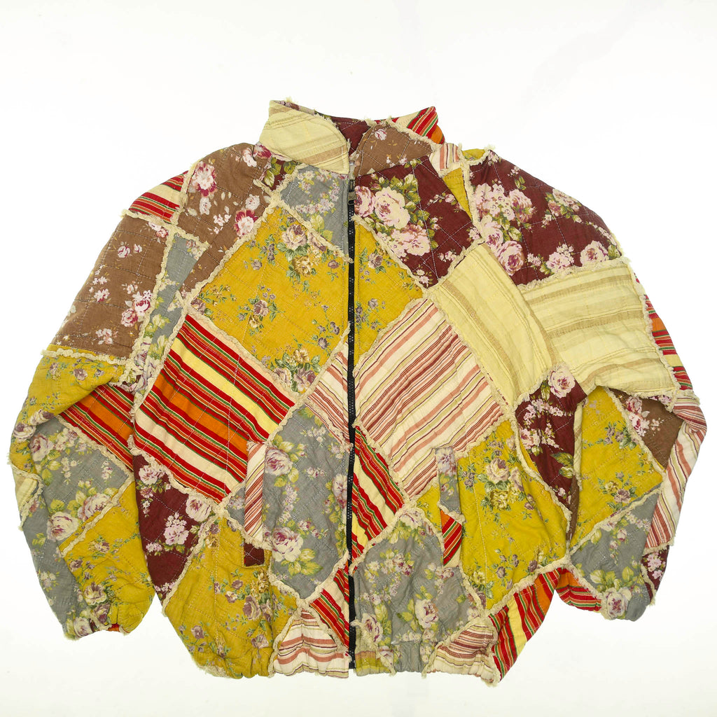 Floral Striped Classic Quilt Jacket