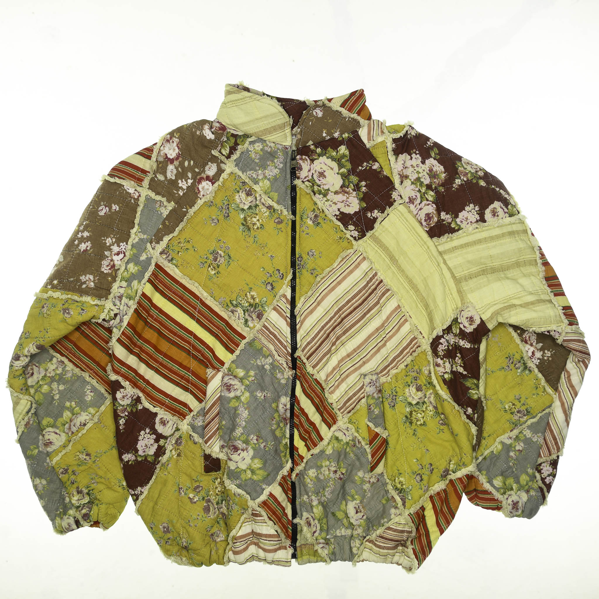 Floral Striped Classic Quilt Jacket