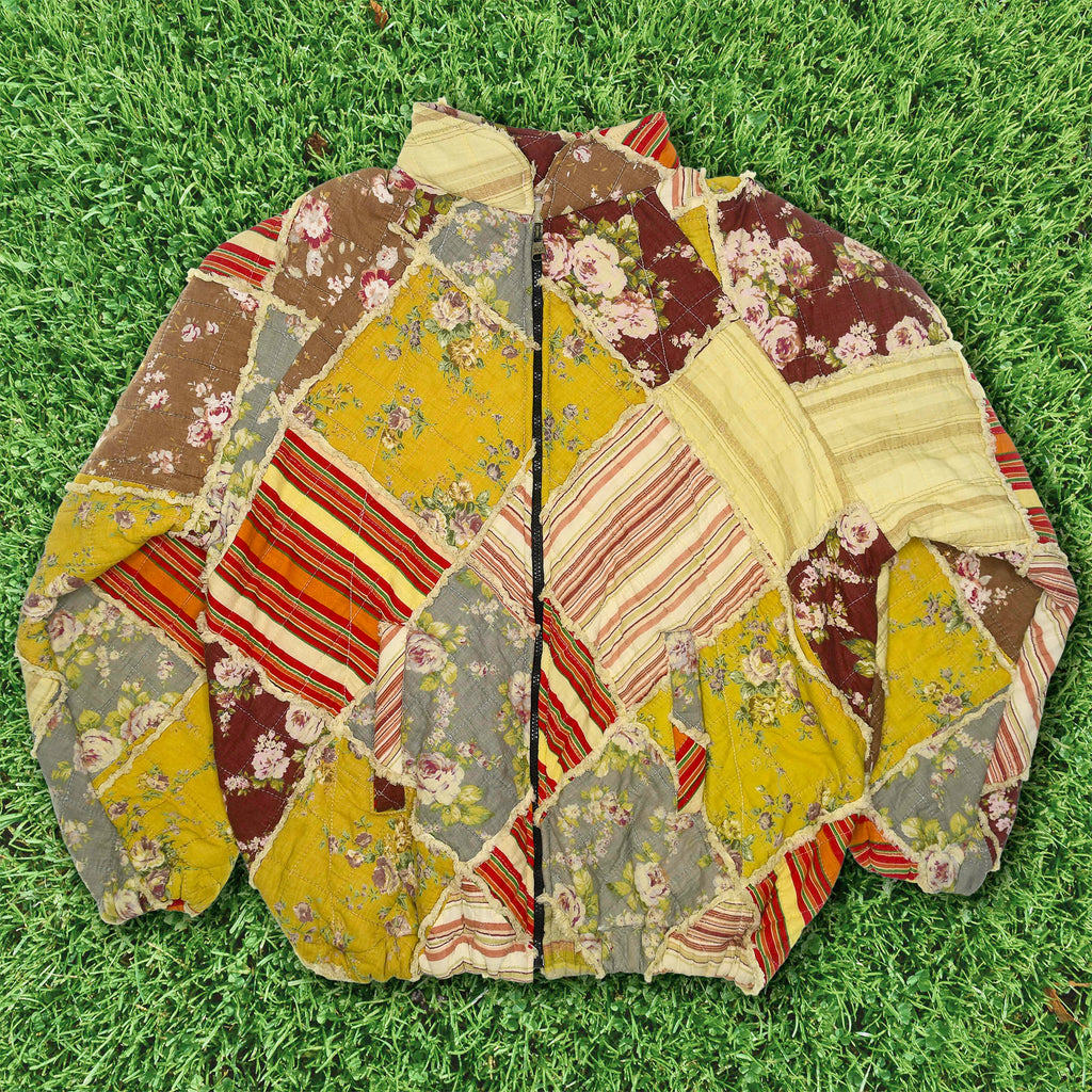 Floral Striped Classic Quilt Jacket