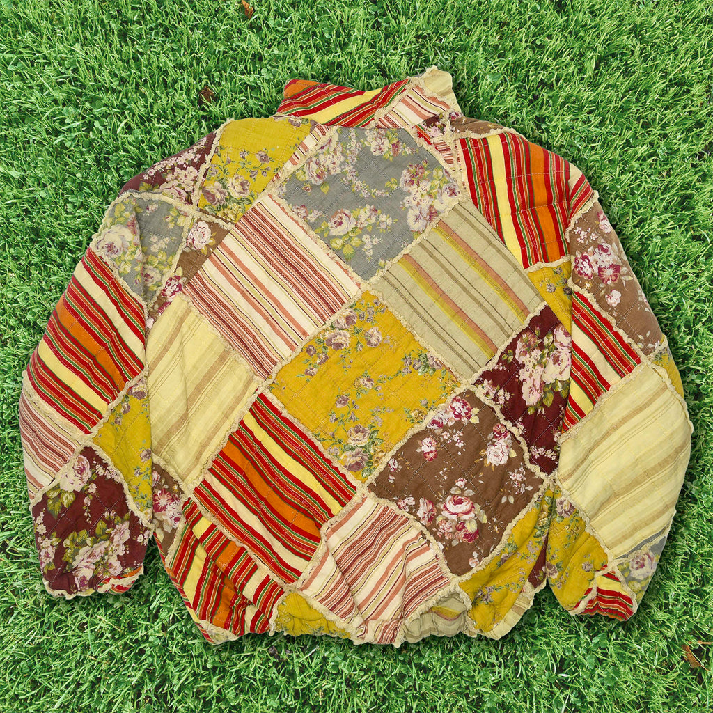 Floral Striped Classic Quilt Jacket