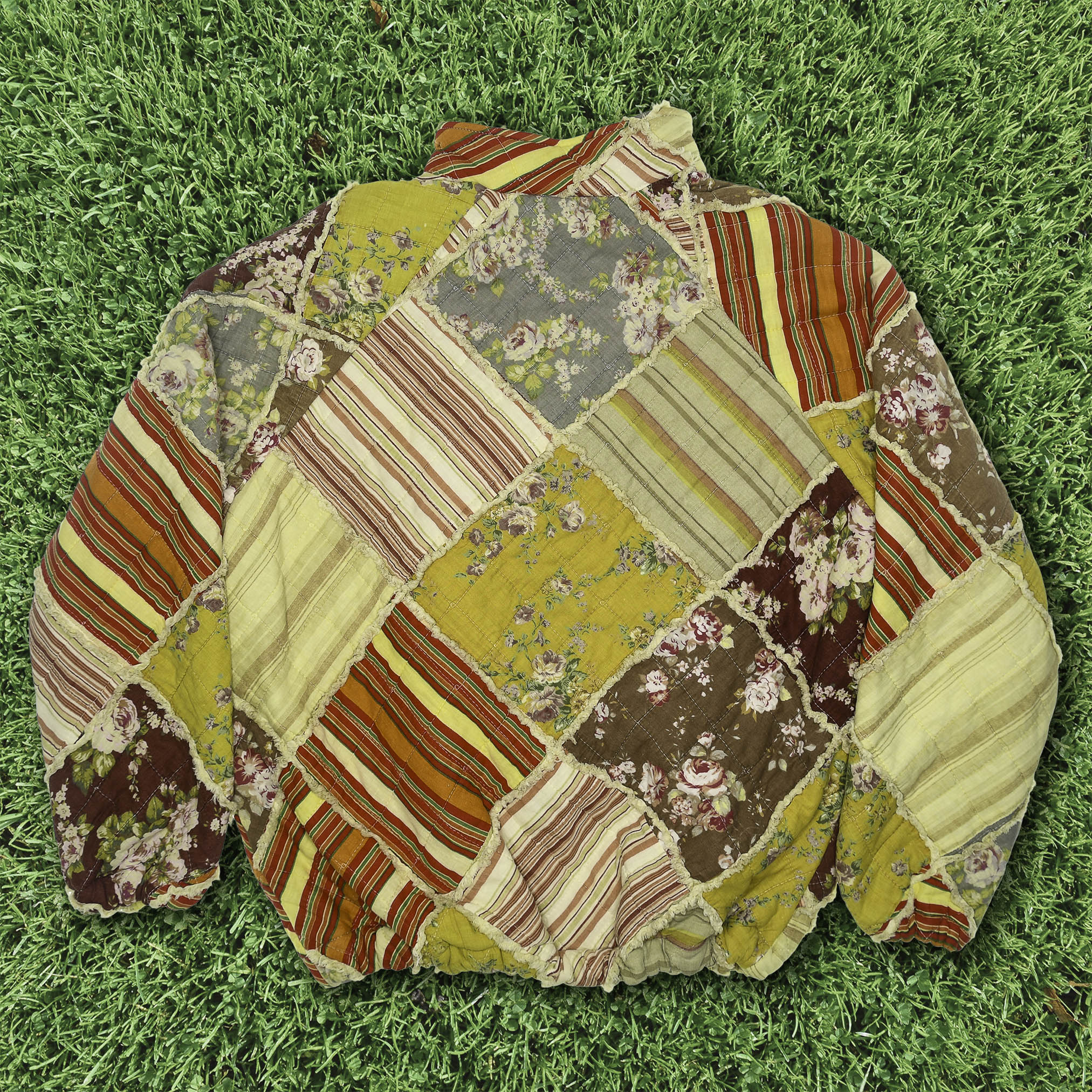 Floral Striped Classic Quilt Jacket