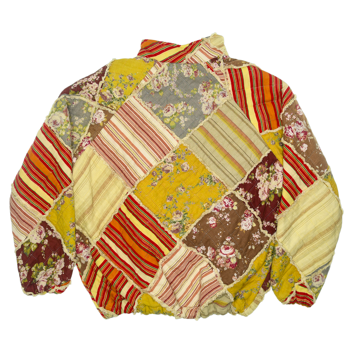 Romantic Autumn Mix Print Patchwork  Classic Quilt Bomber