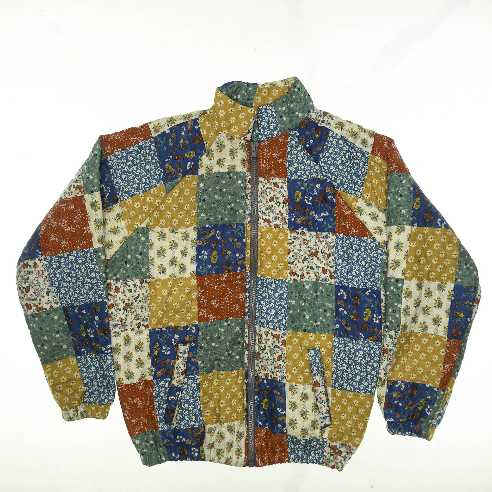 Retro Patchwork Quilt Bomber Jacket
