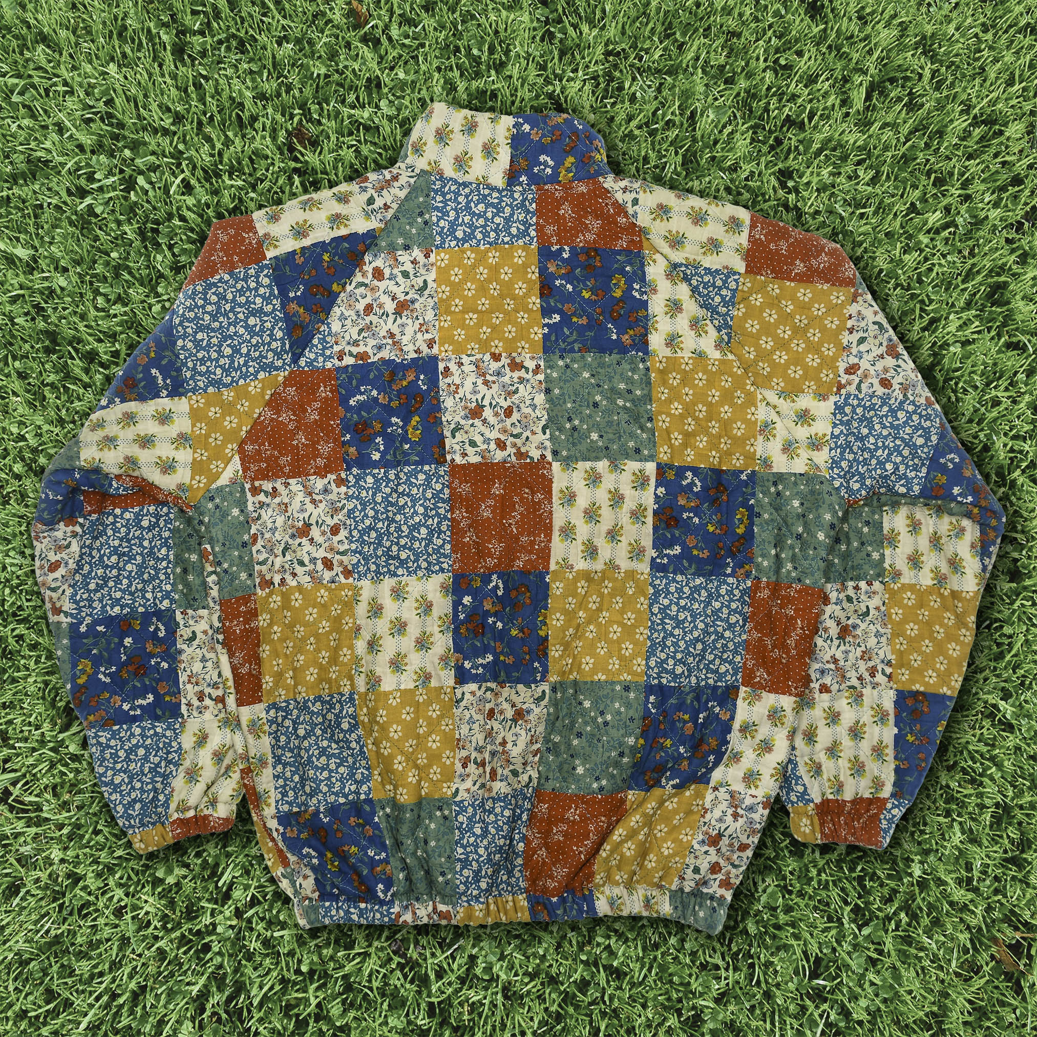 Retro Patchwork Quilt Bomber Jacket