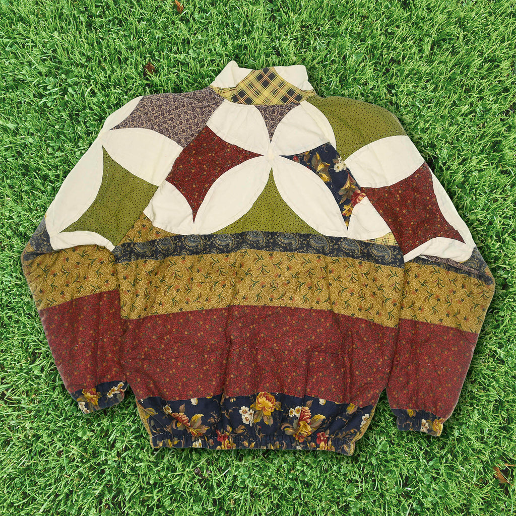 Unique Autumn Quilt Bomber Jacket