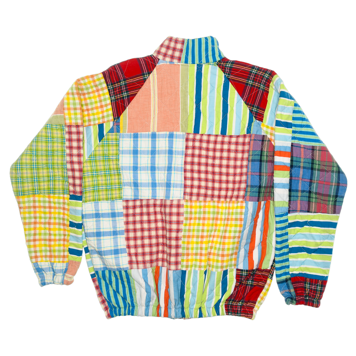 Rainbow Stripe & Madras Classic Quilt Bomber