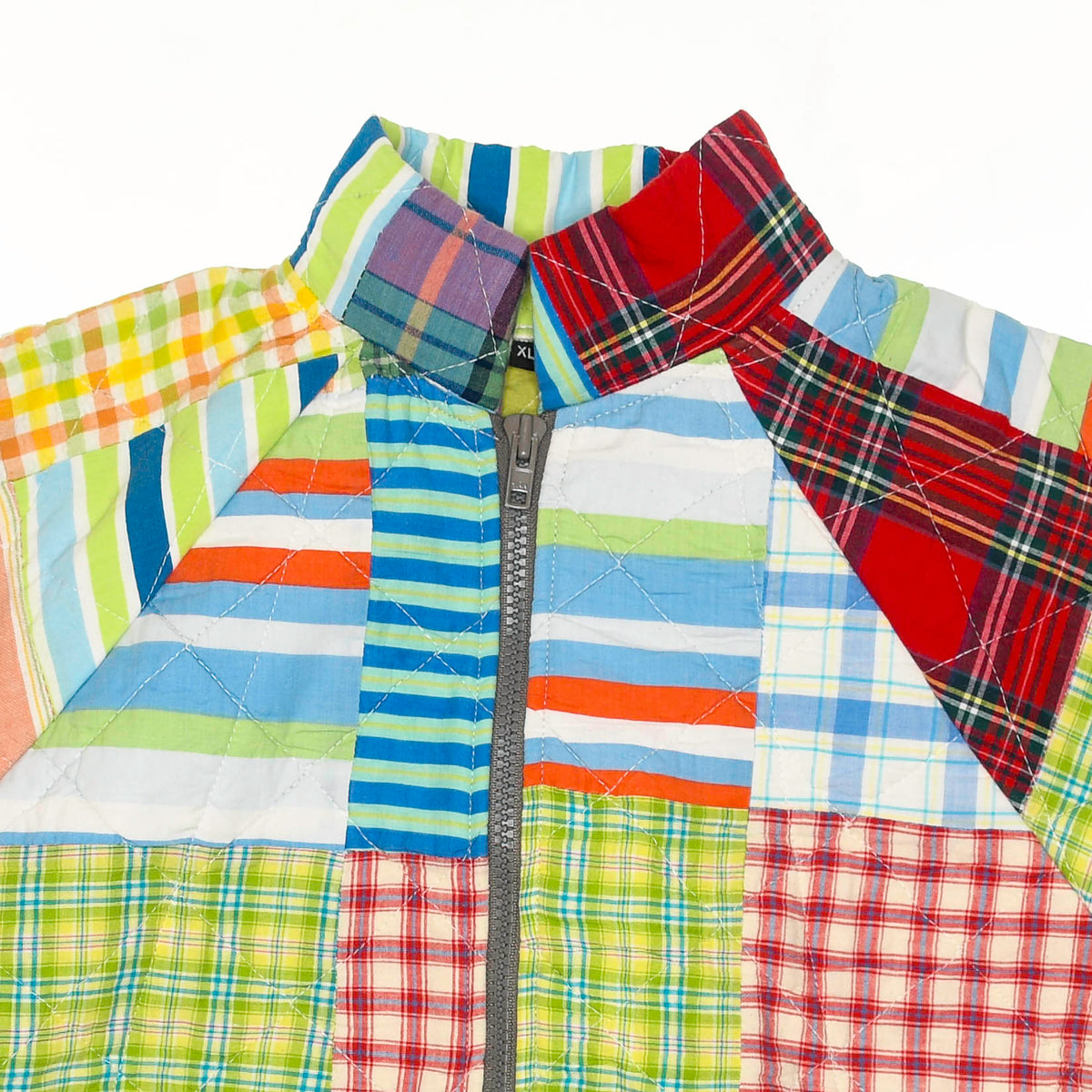 Bright Plaid & Stripe Mixed Classic Quilt Bomber