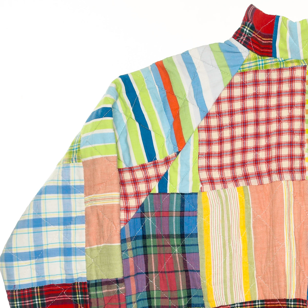 Bright Plaid & Stripe Mixed Classic Quilt Bomber