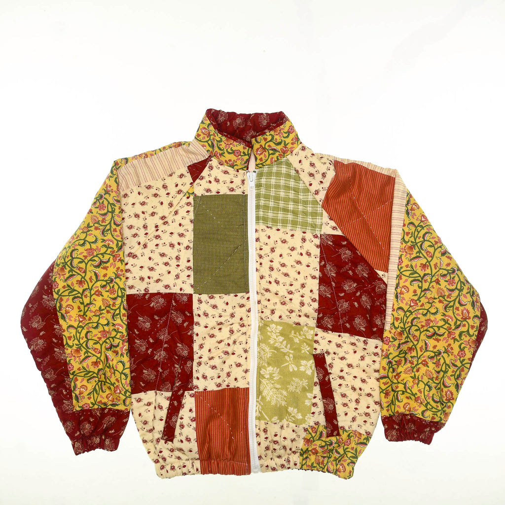 Vintage Patchwork Quilt Bomber Jacket