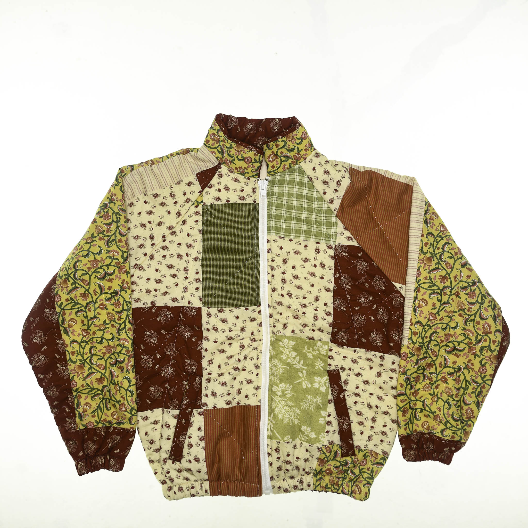 Vintage Patchwork Quilt Bomber Jacket