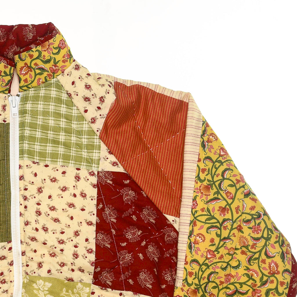 Harvest Bloom Classic Quilt Bomber — Cottagecore Patchwork Jacket