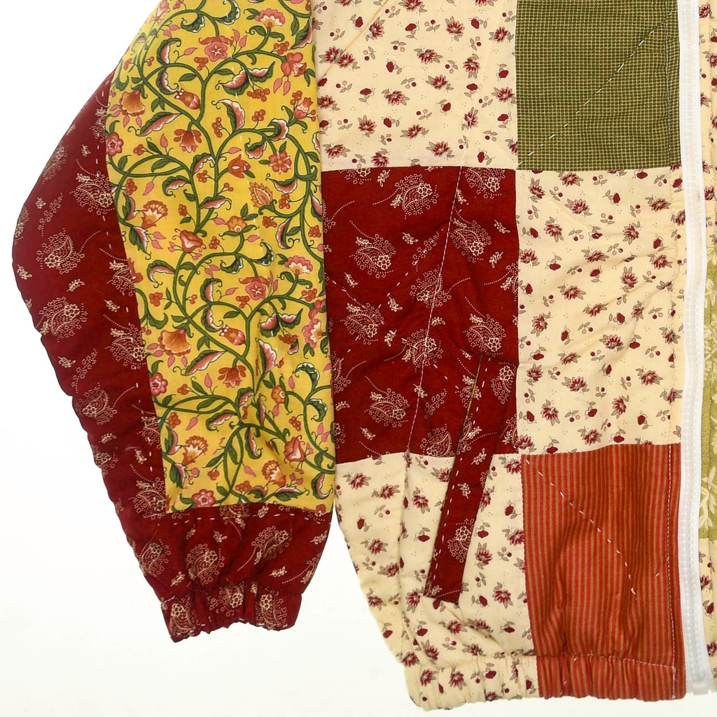 Harvest Bloom Classic Quilt Bomber — Cottagecore Patchwork Jacket