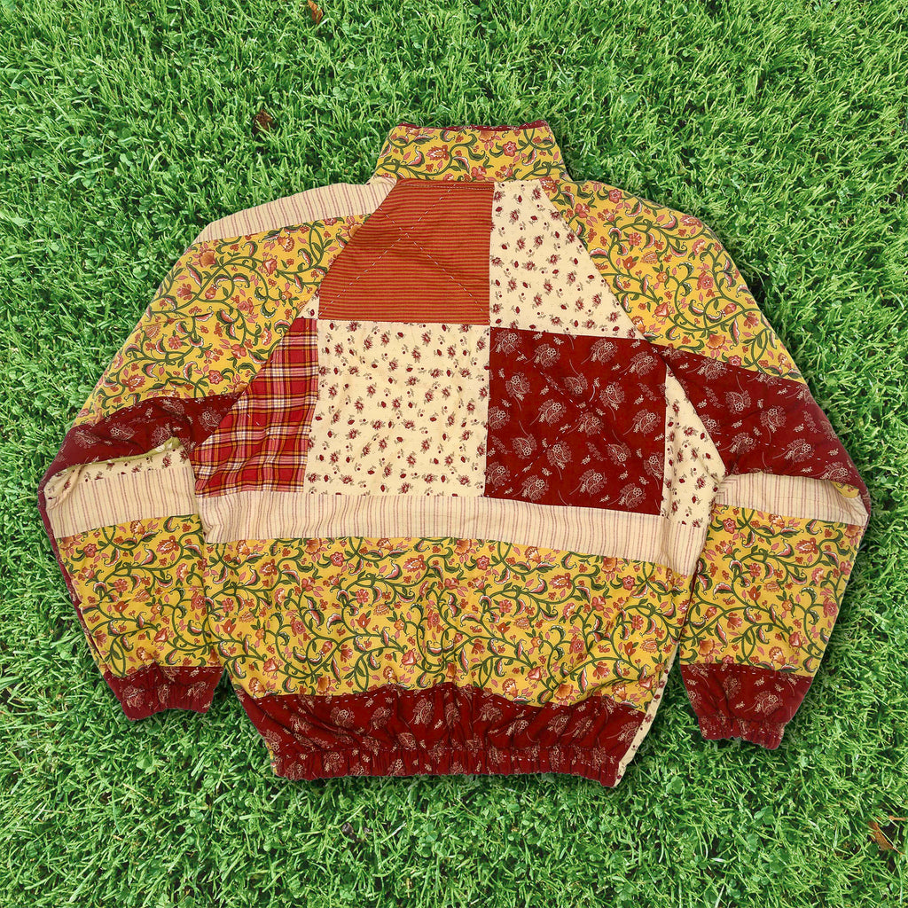 Vintage Patchwork Quilt Bomber Jacket