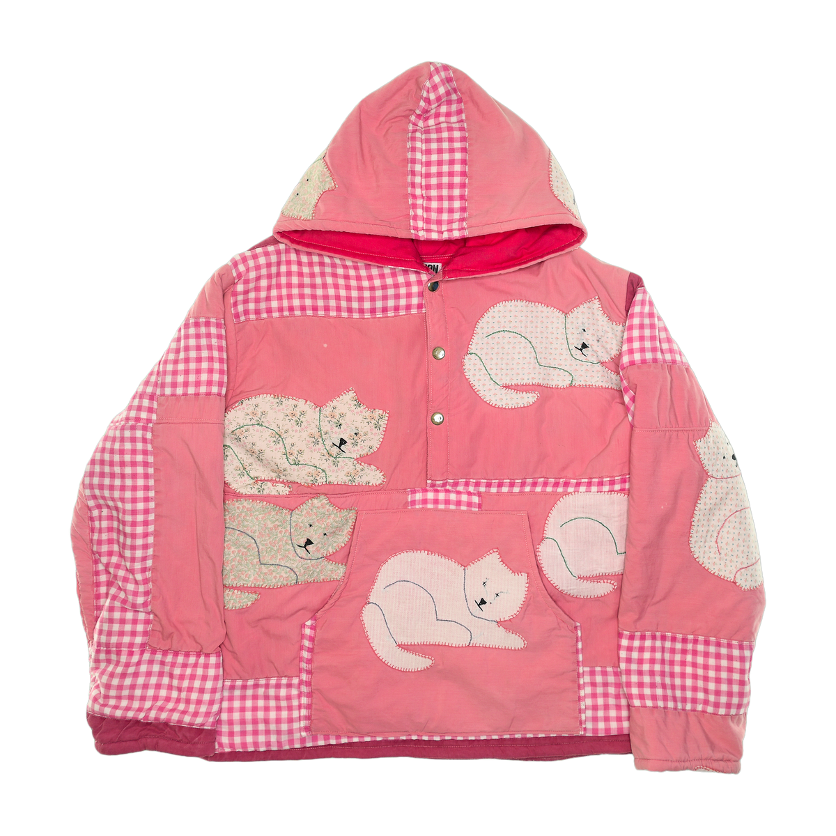 Pink Cat Coastal Nomad Quilt Hoodie