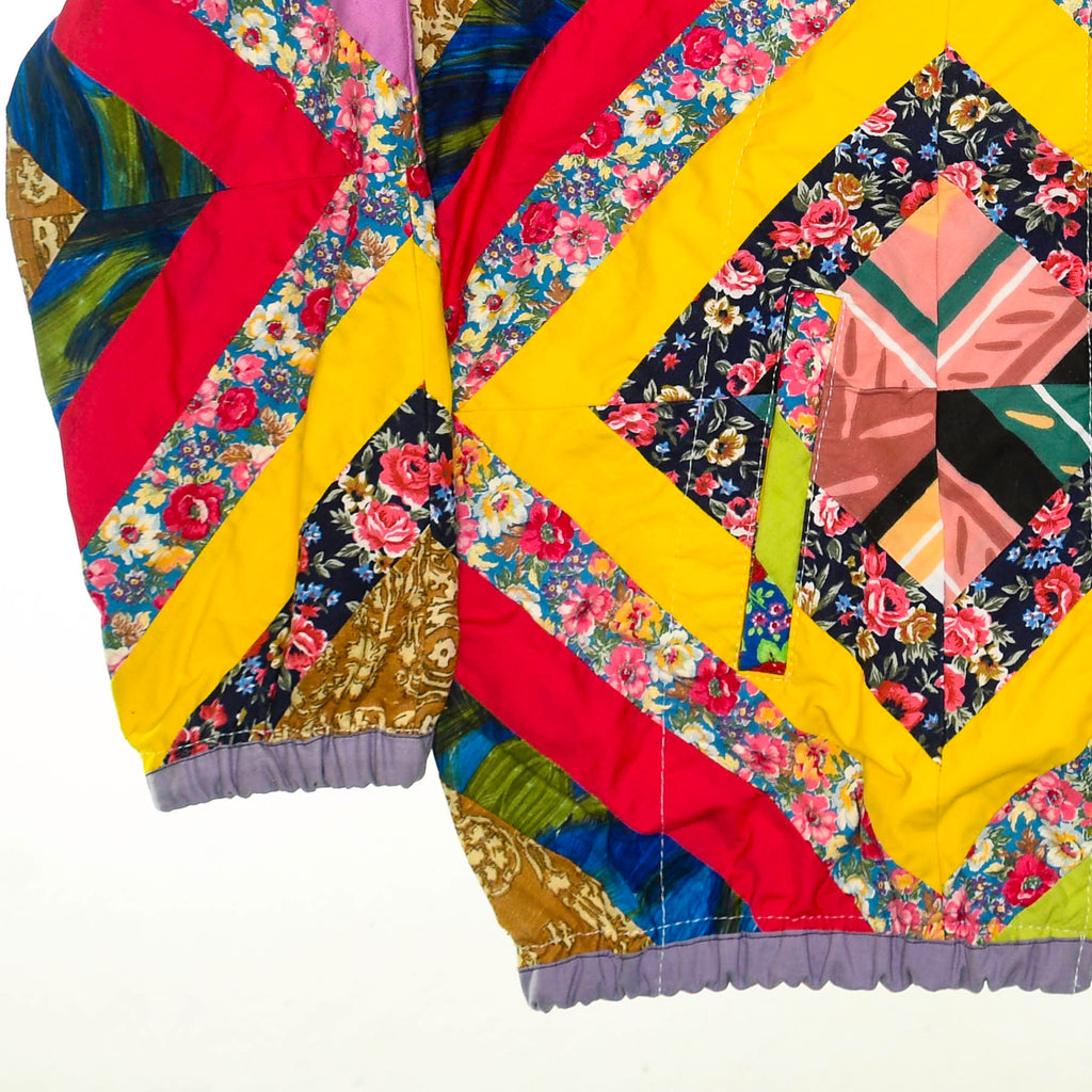 Bright Colorful Quilt Bomber Jacket