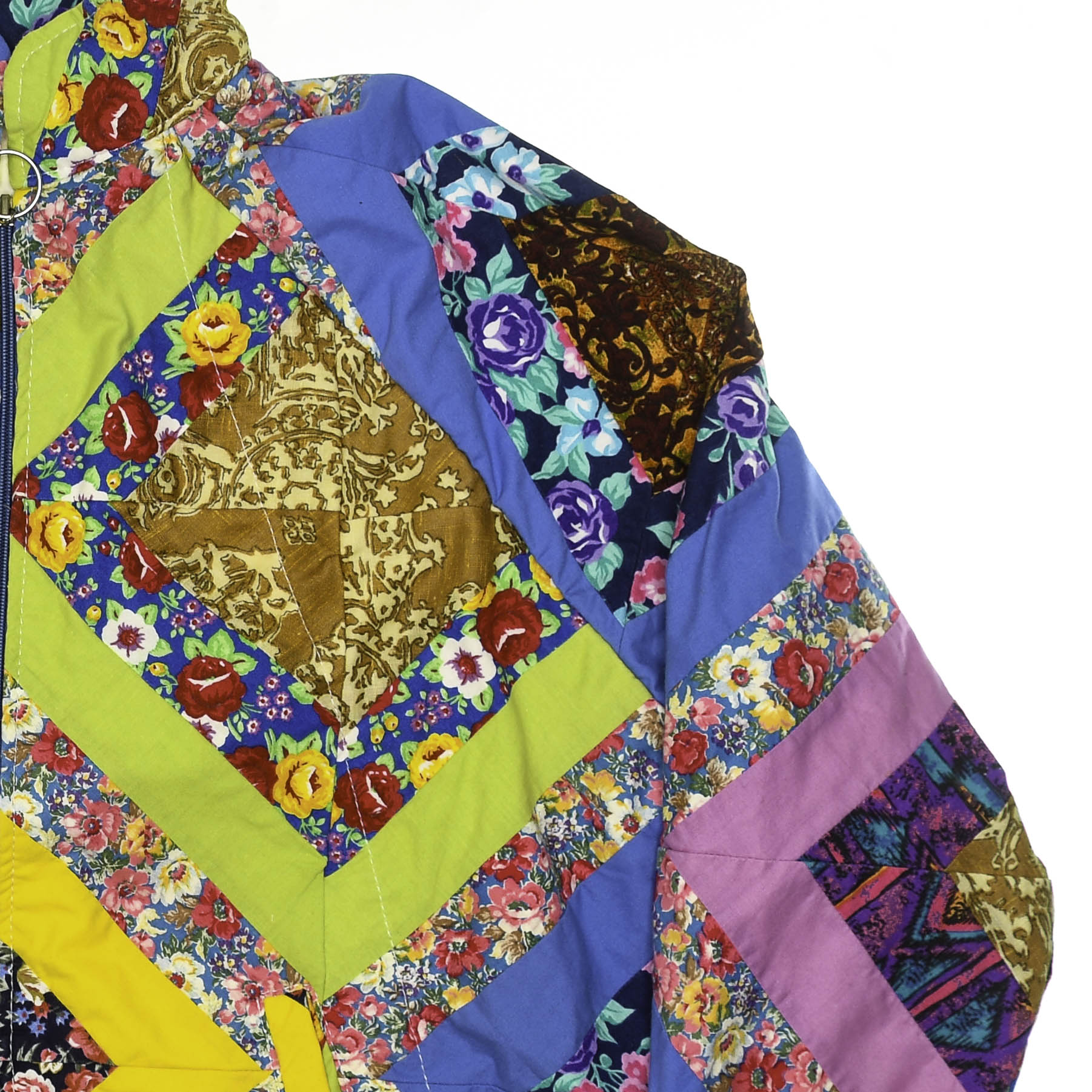 Bright Colorful Quilt Bomber Jacket