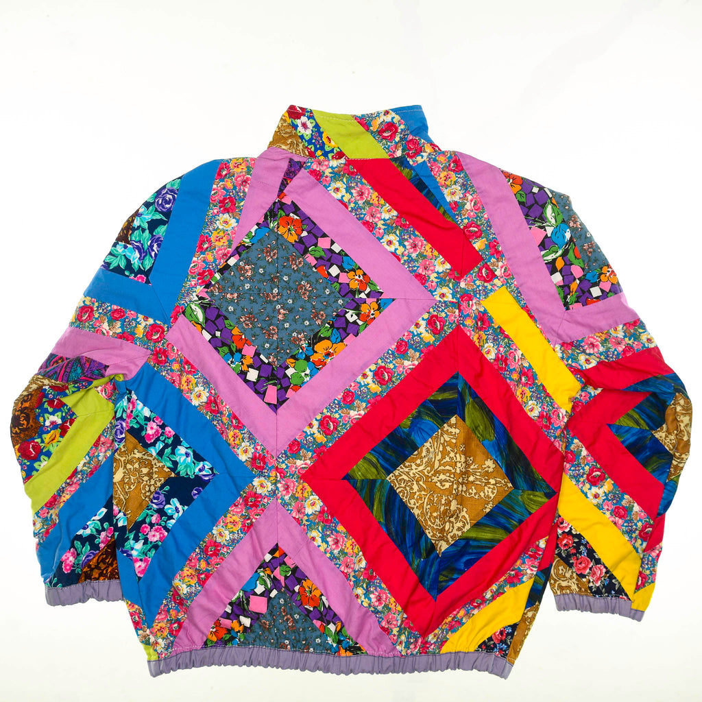 Bright Colorful Quilt Bomber Jacket