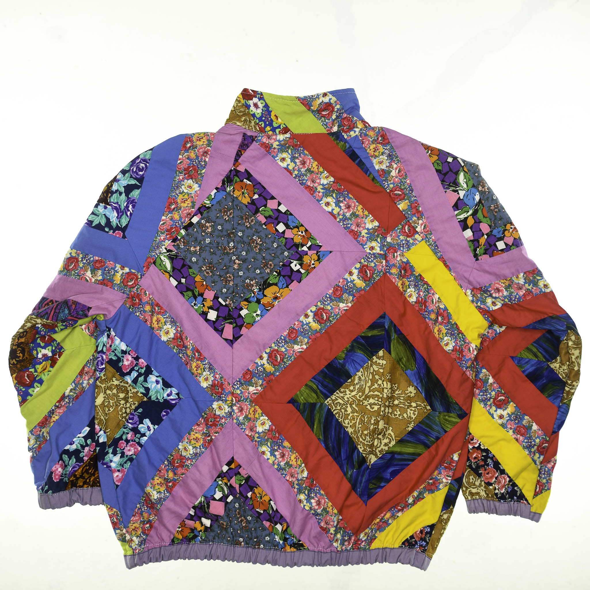 Bright Colorful Quilt Bomber Jacket