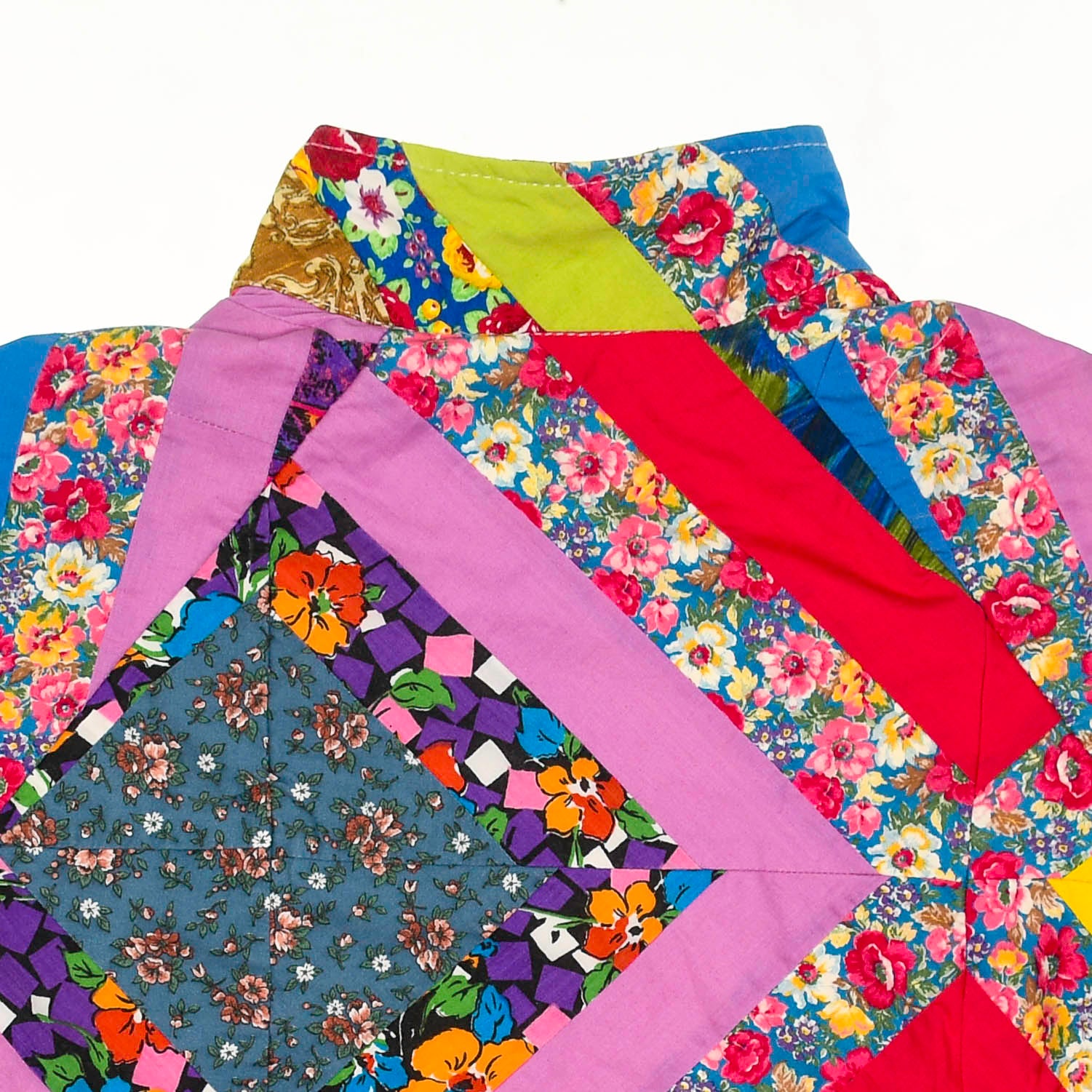 Bright Colorful Quilt Bomber Jacket
