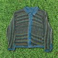 Earth Tone Crochet Reversible Denim Jacket