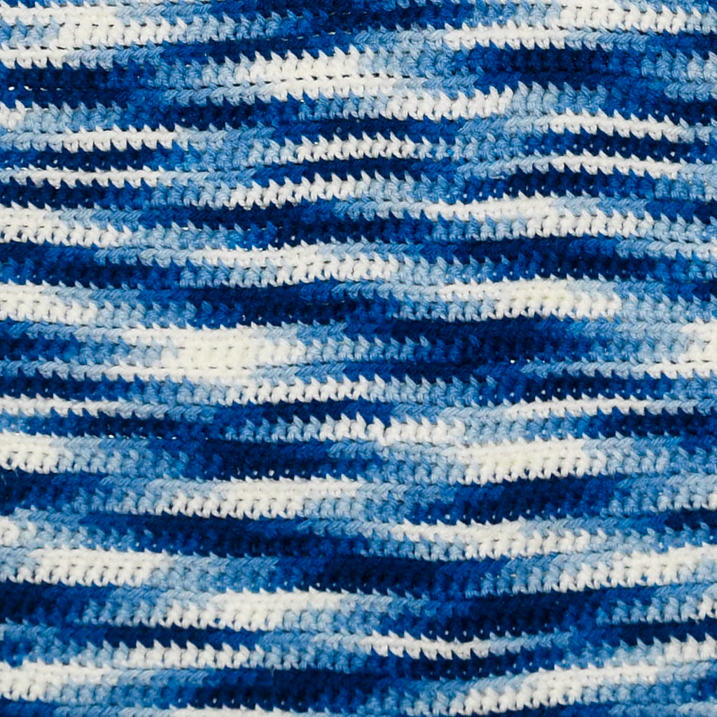 Blue Crochet Collared Button Up