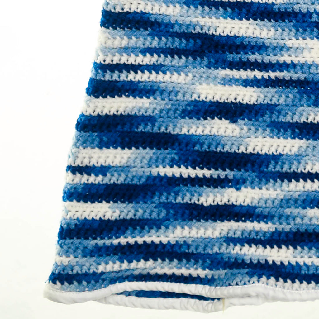 Blue Crochet Collared Button Up