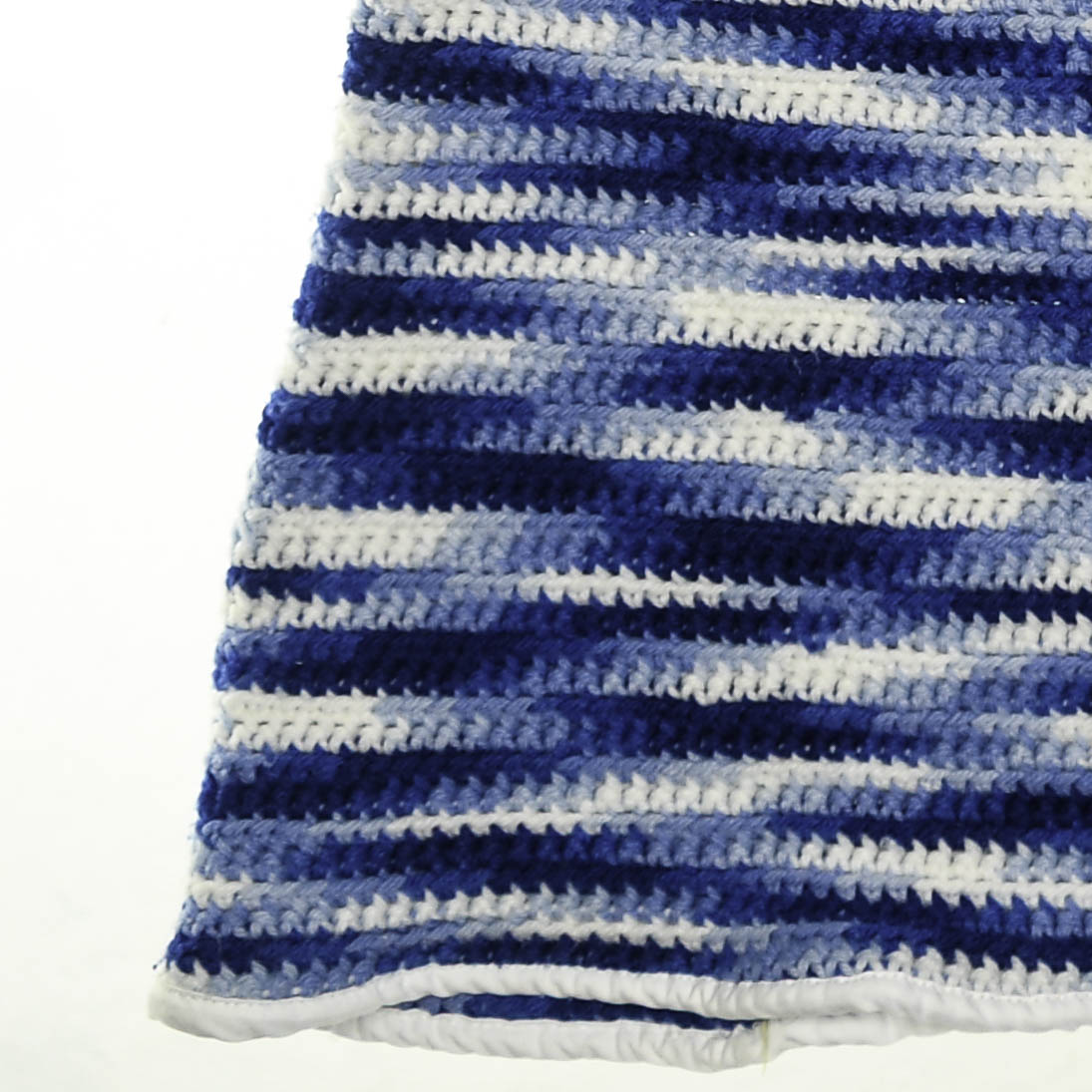 Blue Crochet Collared Button Up