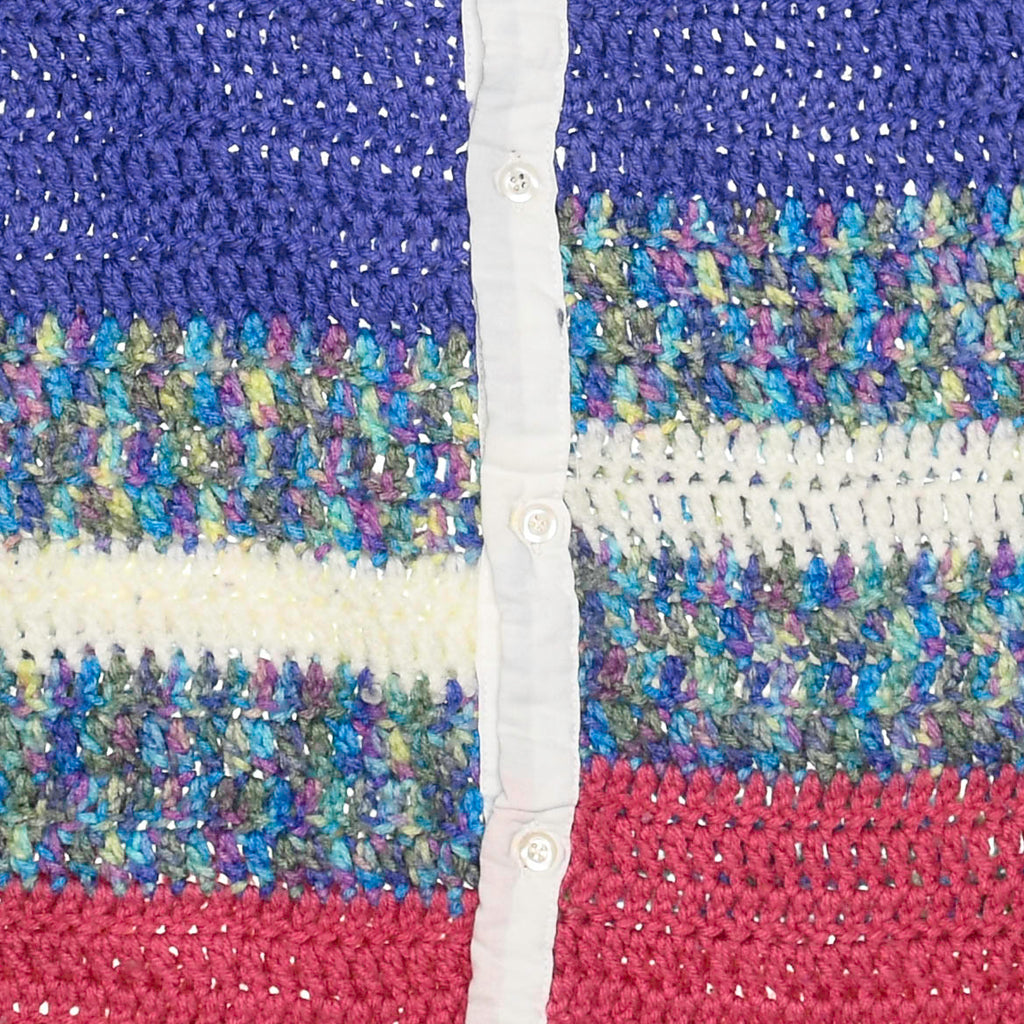 Pink & Purple Crochet Collared Button Up