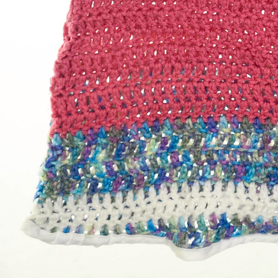 Pink & Purple Crochet Collared Button Up