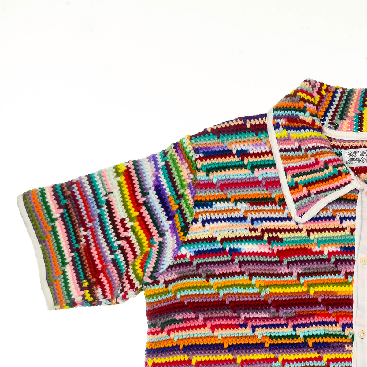 70s Crochet Collared Button Up