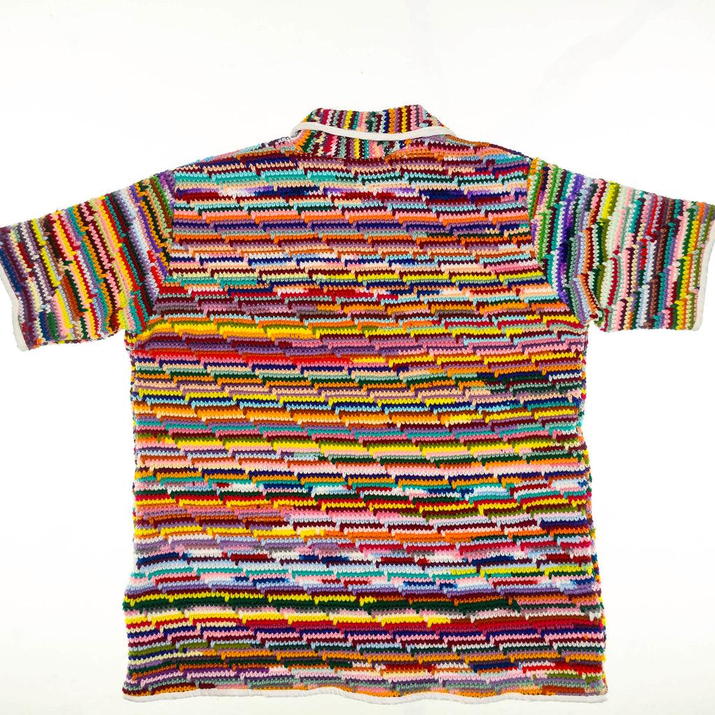 70s Crochet Collared Button Up