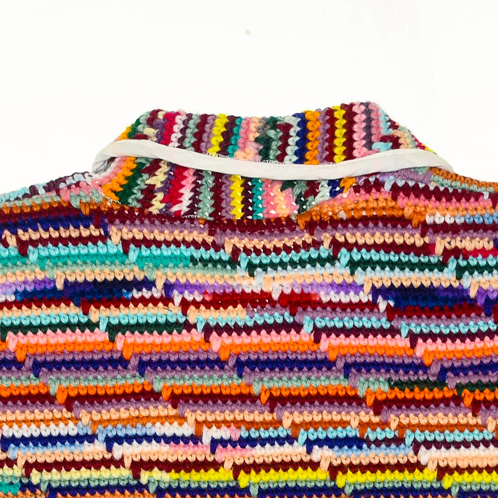 70s Crochet Collared Button Up