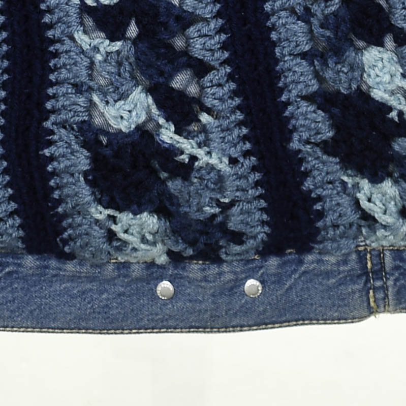 Boho Blue Reversible Crochet Jean Jacket