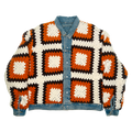 70s Granny Square Crochet Jean Jacket