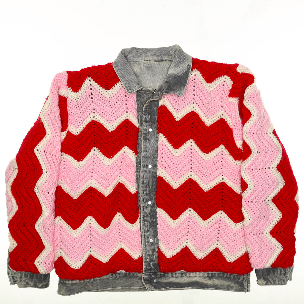 Valentine's Reversible Crochet Denim Jacket