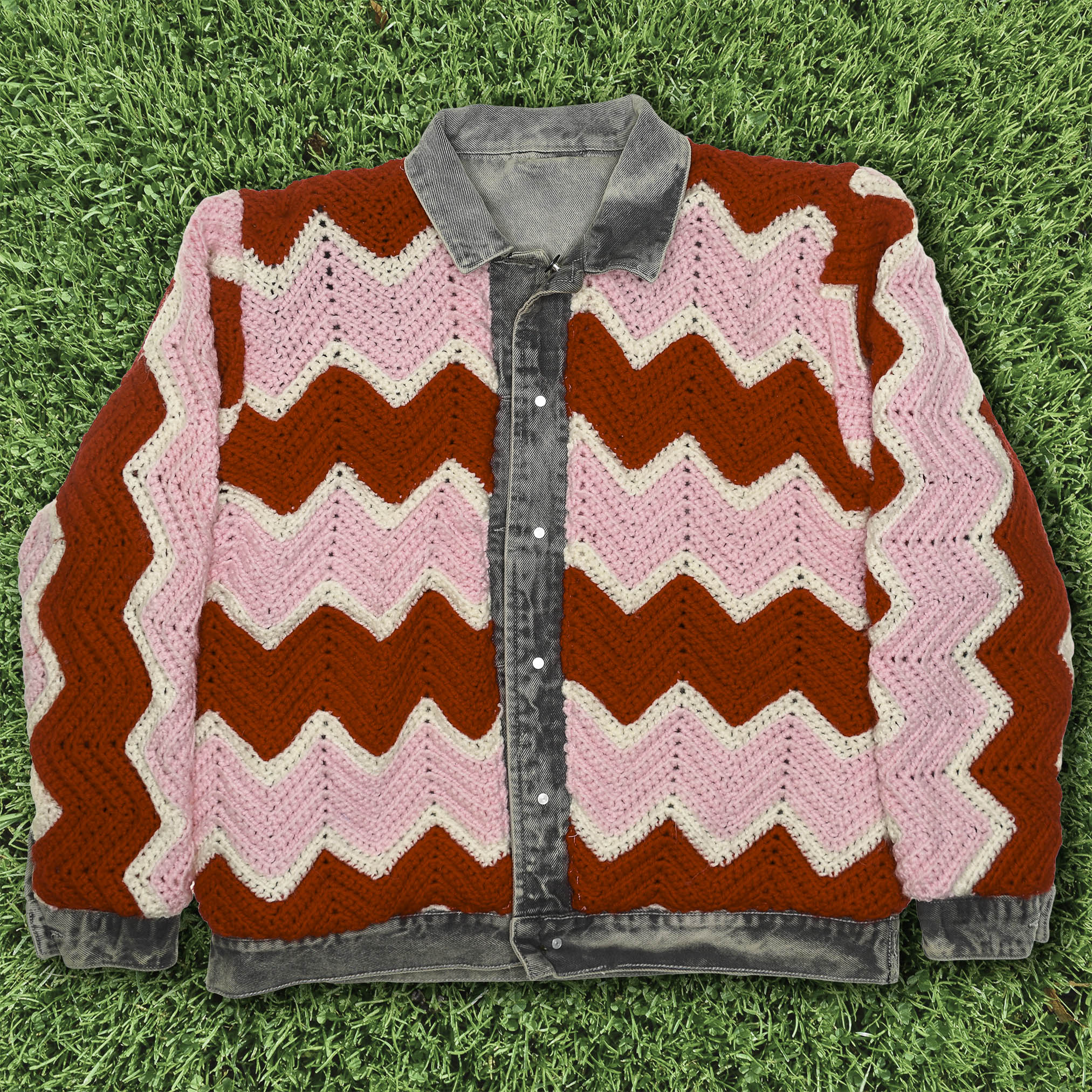 Valentine's Reversible Crochet Denim Jacket