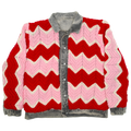 Strawberry Chevron Reversible Crochet Denim Jacket