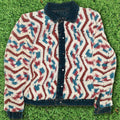 Retro Chevron Reversible Crochet Denim Jacket
