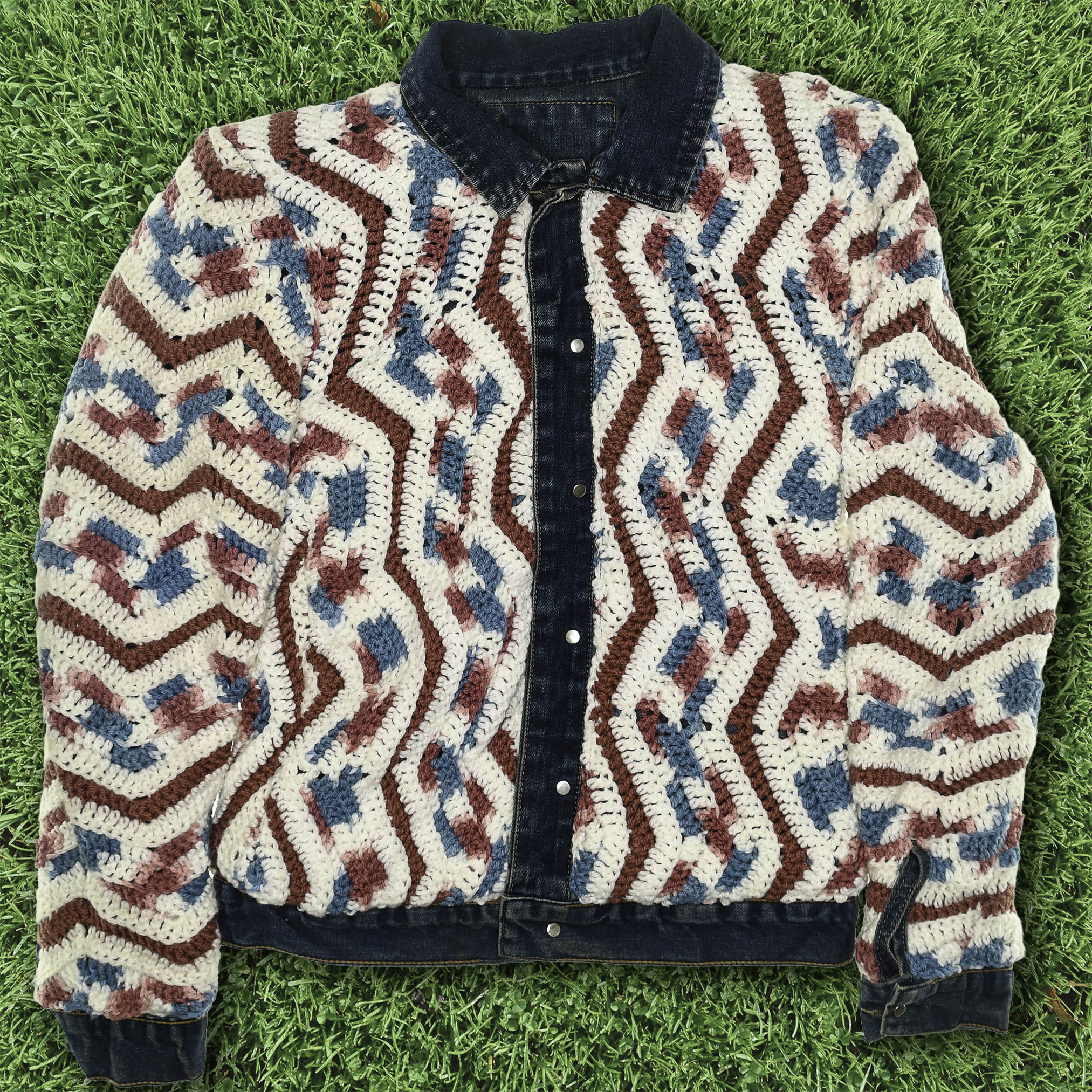 Crochet Reversible Jean Jacket