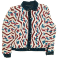 Retro Chevron Reversible Crochet Denim Jacket