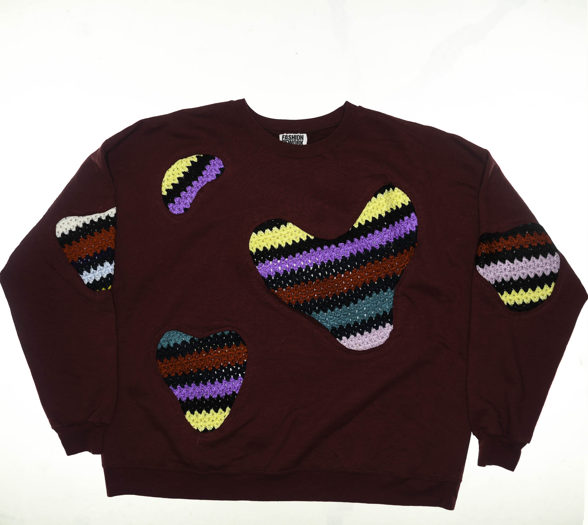 Maroon Crochet Amoeba Pullover