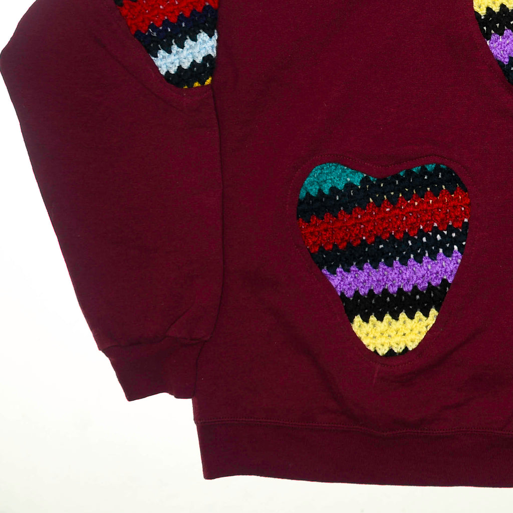 Maroon Crochet Amoeba Pullover