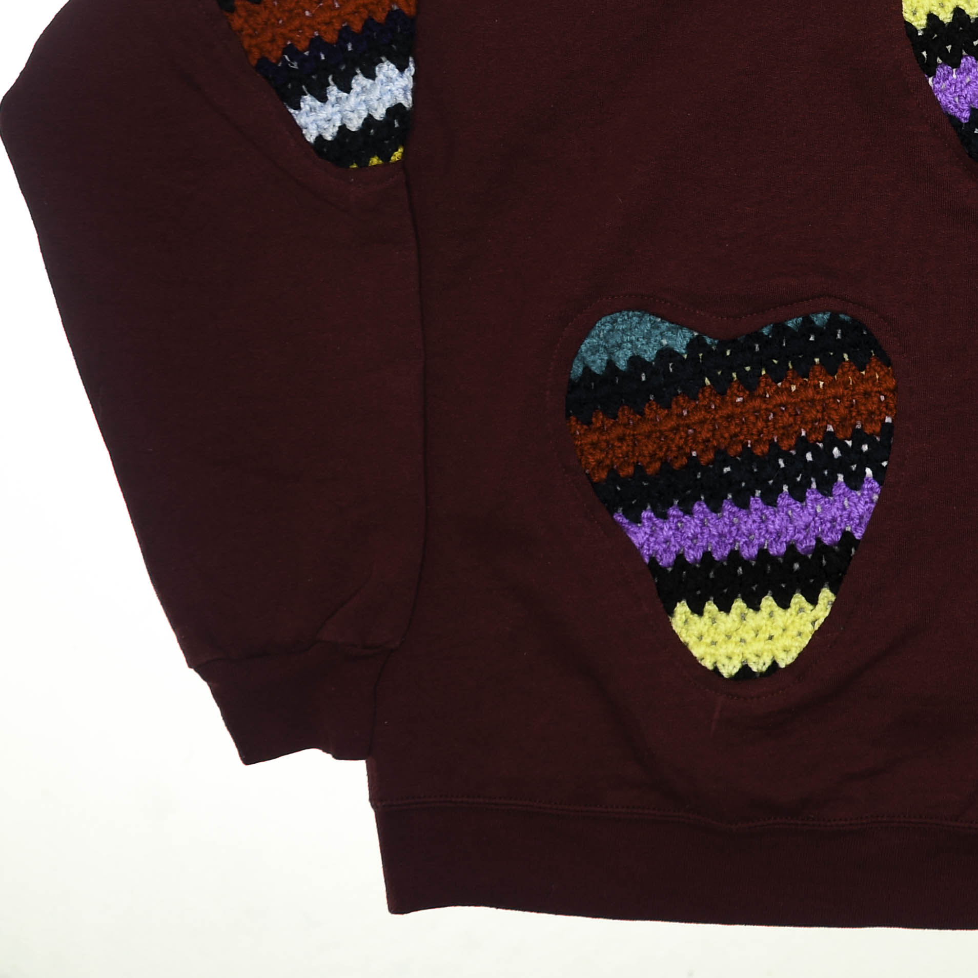 Maroon Crochet Amoeba Pullover
