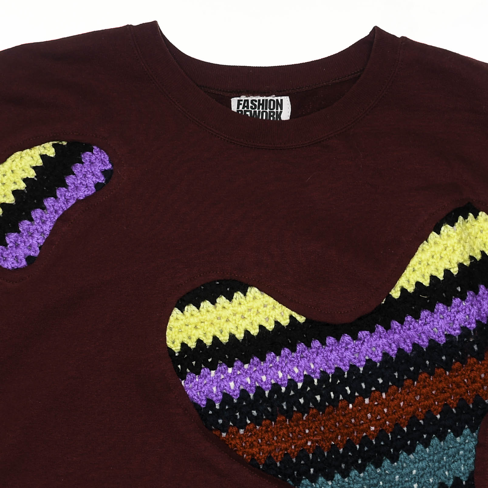 Maroon Crochet Amoeba Pullover