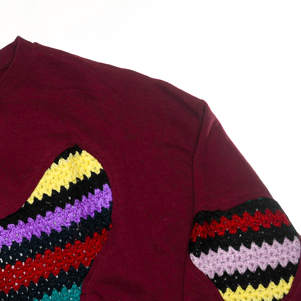 Maroon Crochet Amoeba Pullover