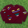 Maroon Crochet Amoeba Pullover