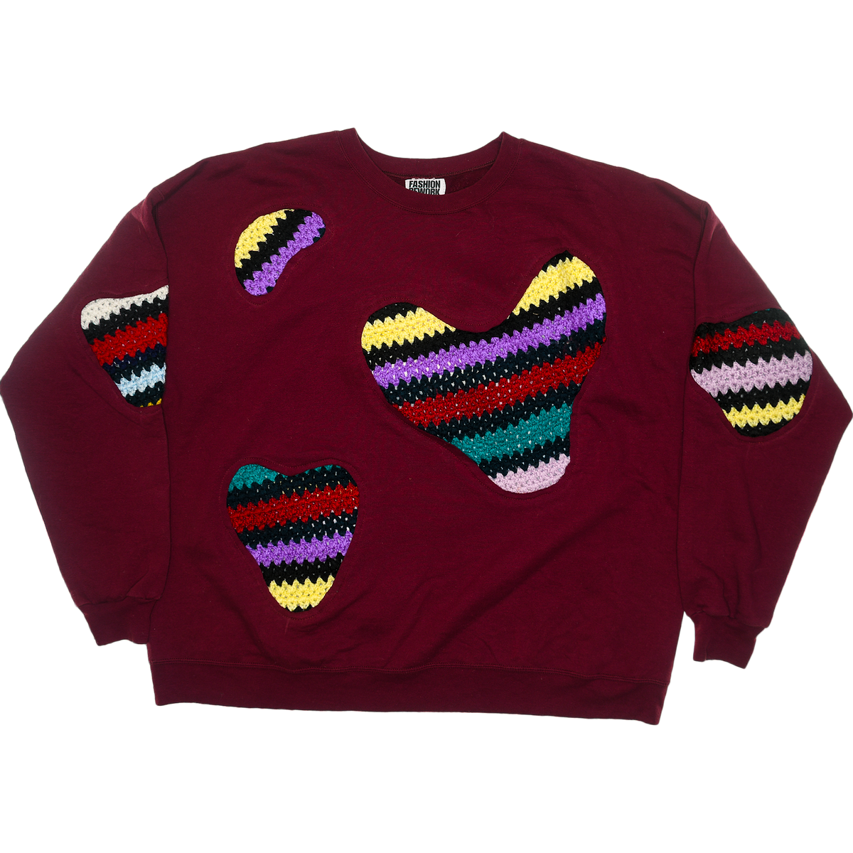 Maroon Crochet Amoeba Pullover