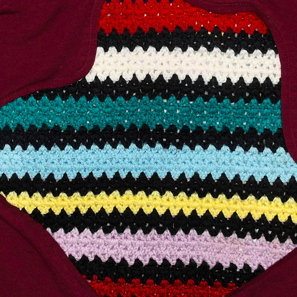 Maroon Crochet Amoeba Pullover