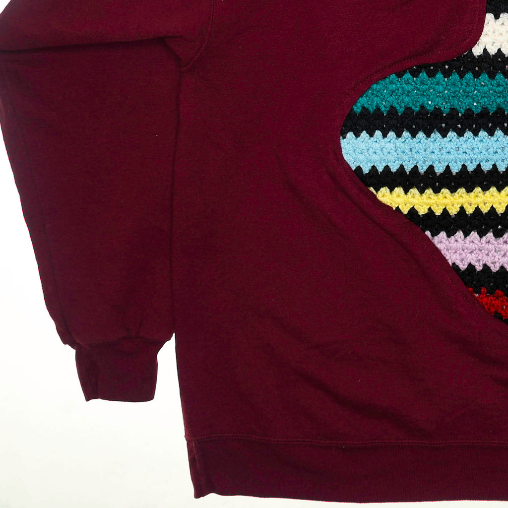 Maroon Crochet Amoeba Pullover